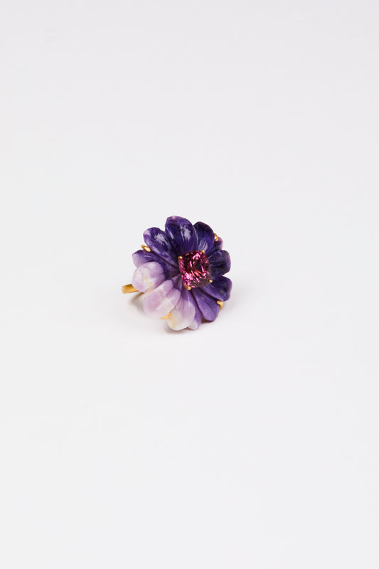 Purple Opal with Spinel Ring