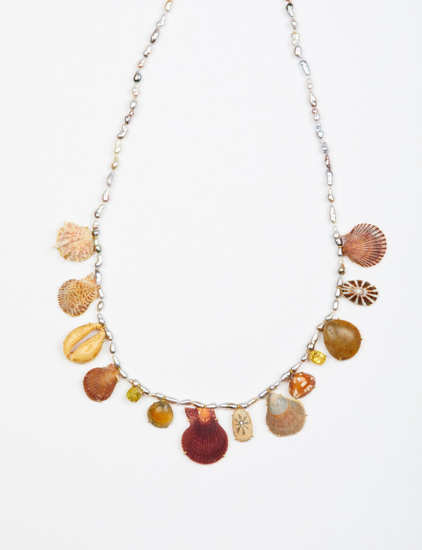 Tahitian Keshi Pearls with Sphene and Diamonds