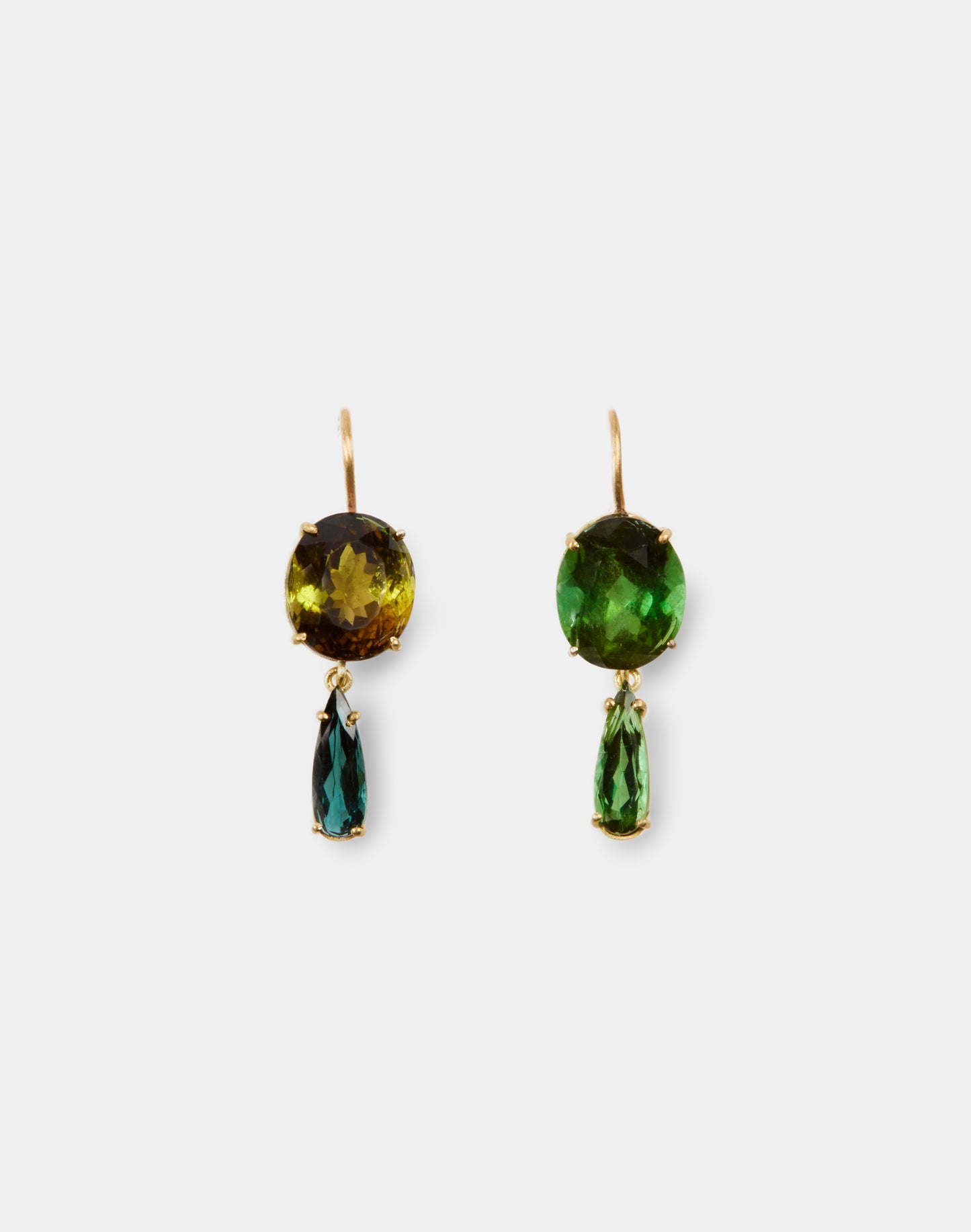 Mismatch Green Tourmaline Earrings