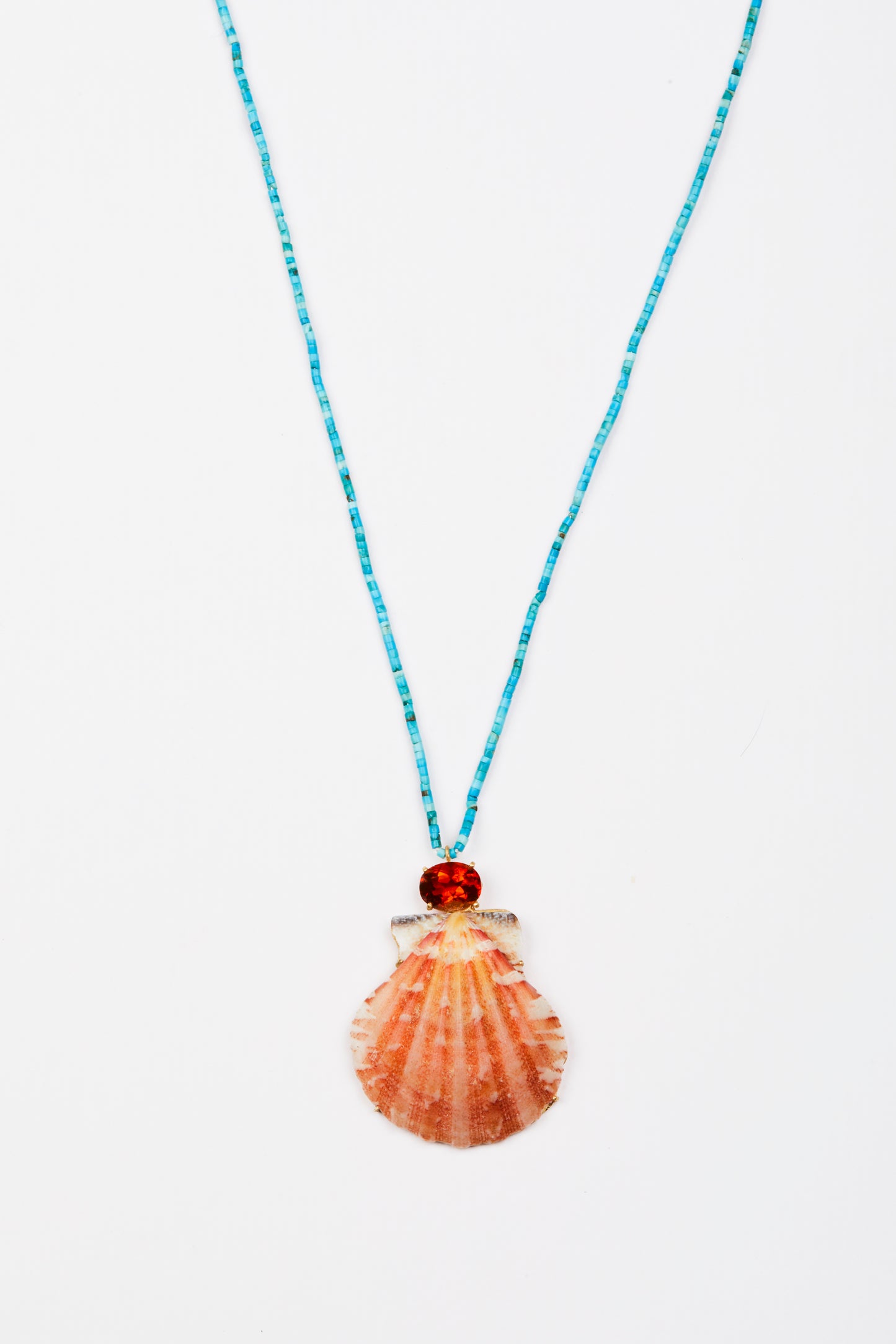 Turquoise Beads with Madeira Citrine and Orange Shell