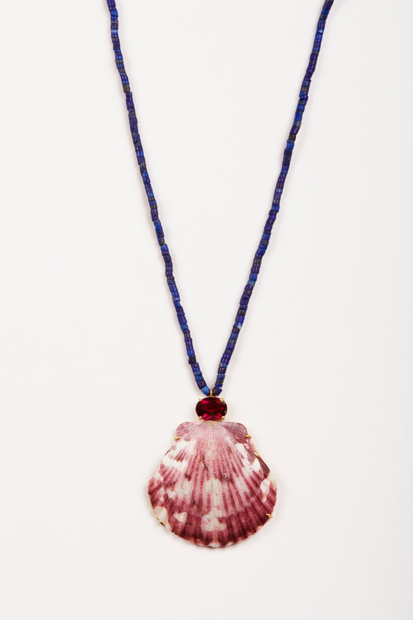 Lapis Beads with Shell and Madeira Citrine