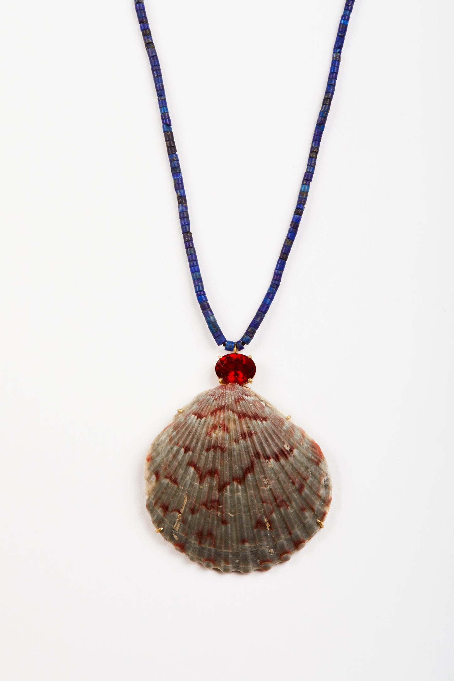 Lapis Beads with Shell and Madeira Citrine