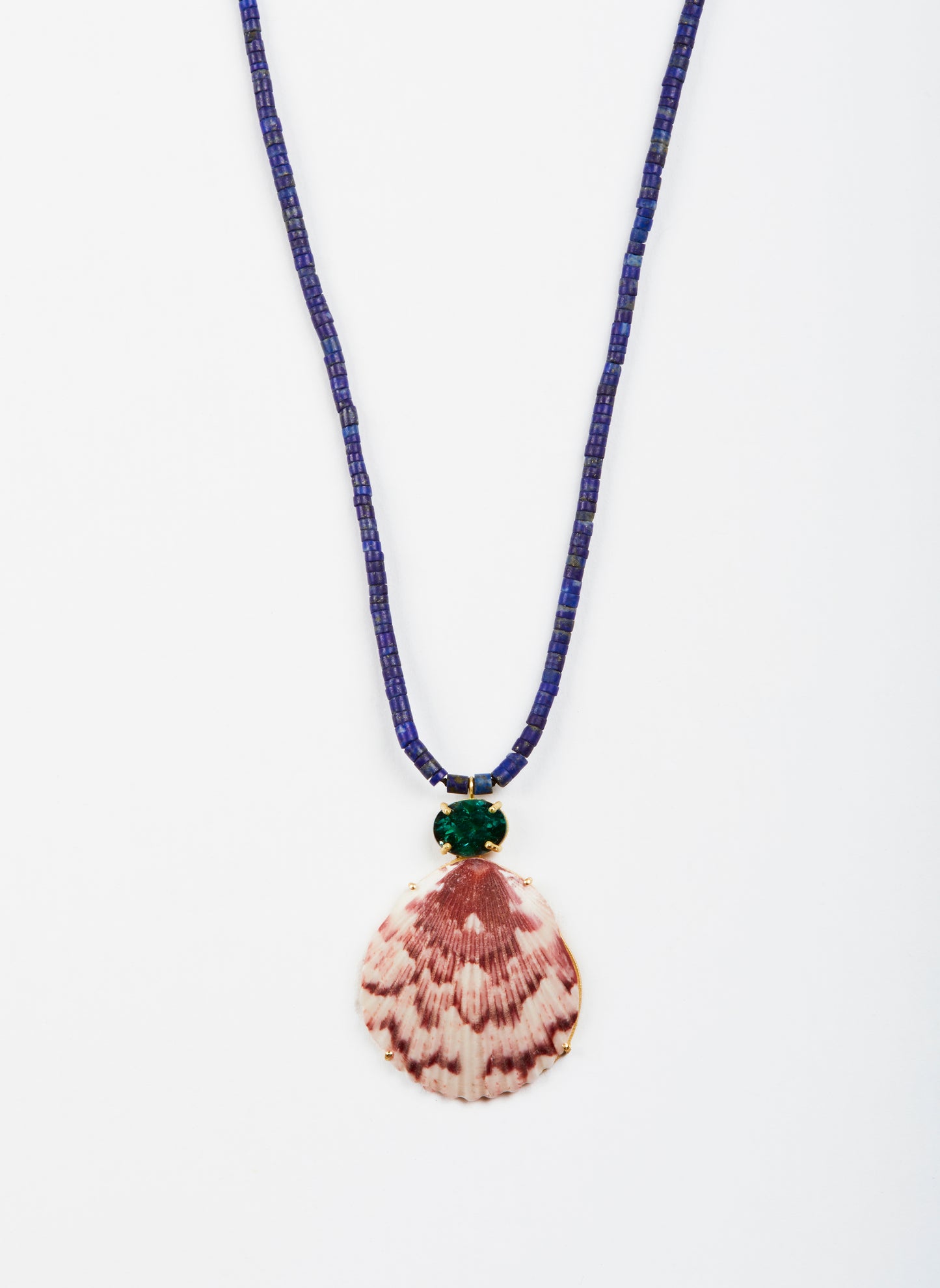 Lapis Beads with Tourmaline and Shell