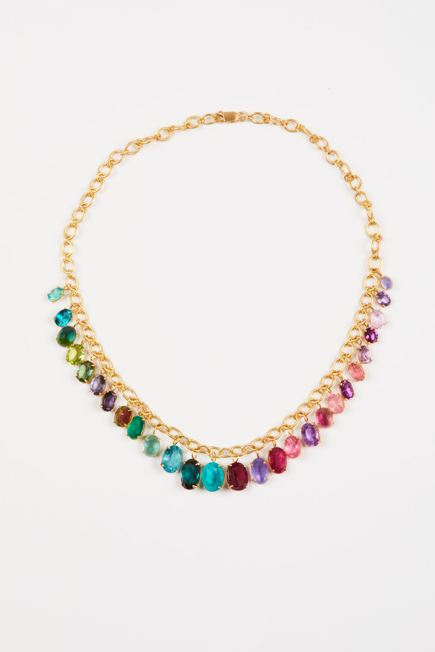 Multi Gems on Handmade Chain