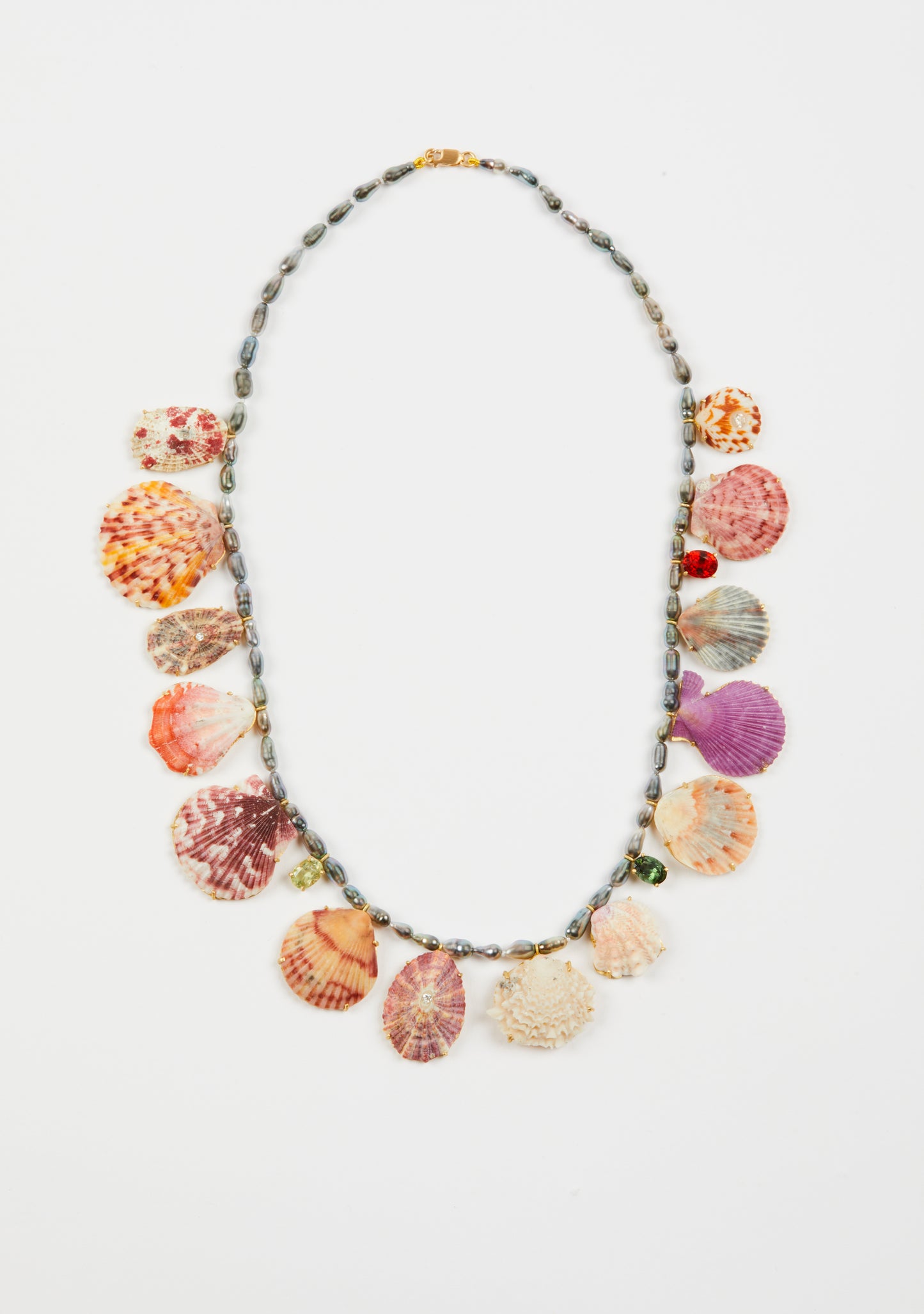 Tahitian Keshi Pearls with Gems and Shells