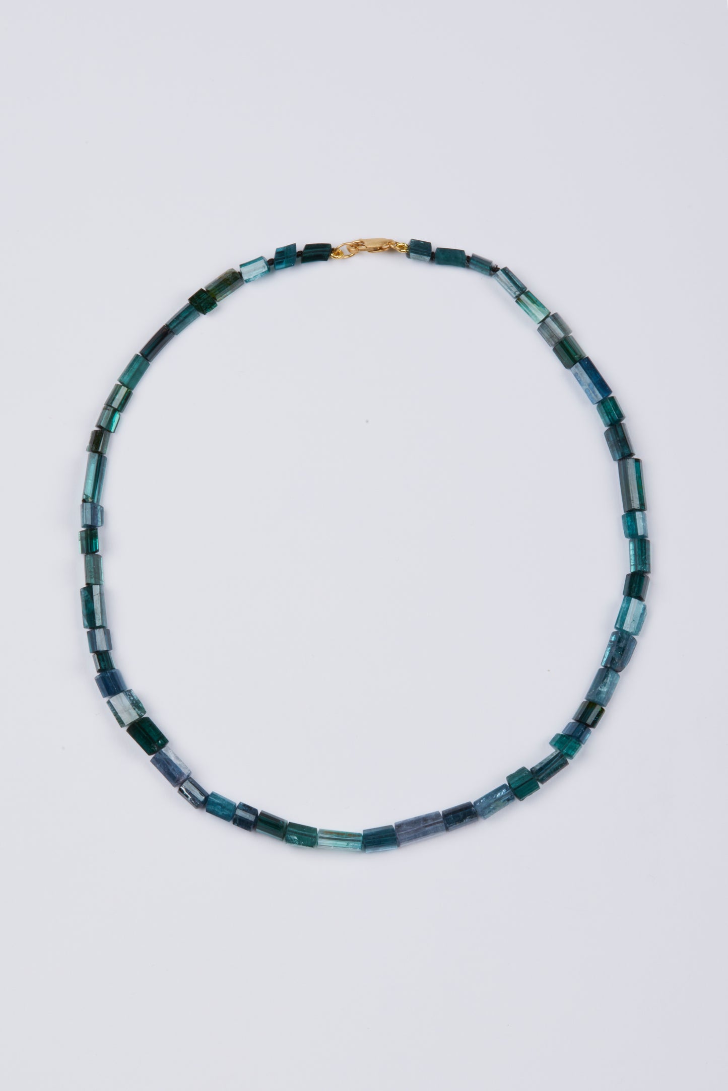 Tourmaline Beads with 18k Gold Clasp