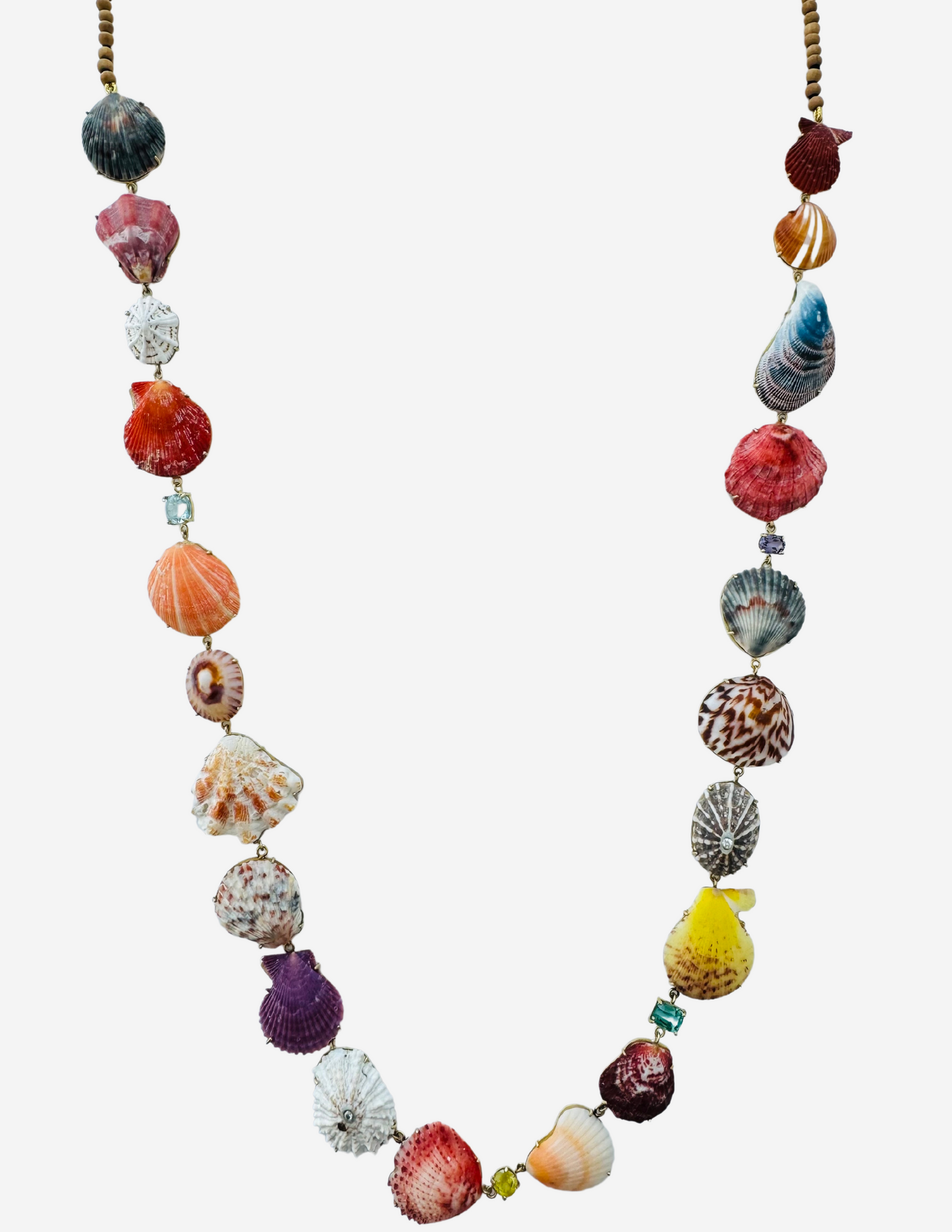 Multi Gems with Shells and Wood Beads