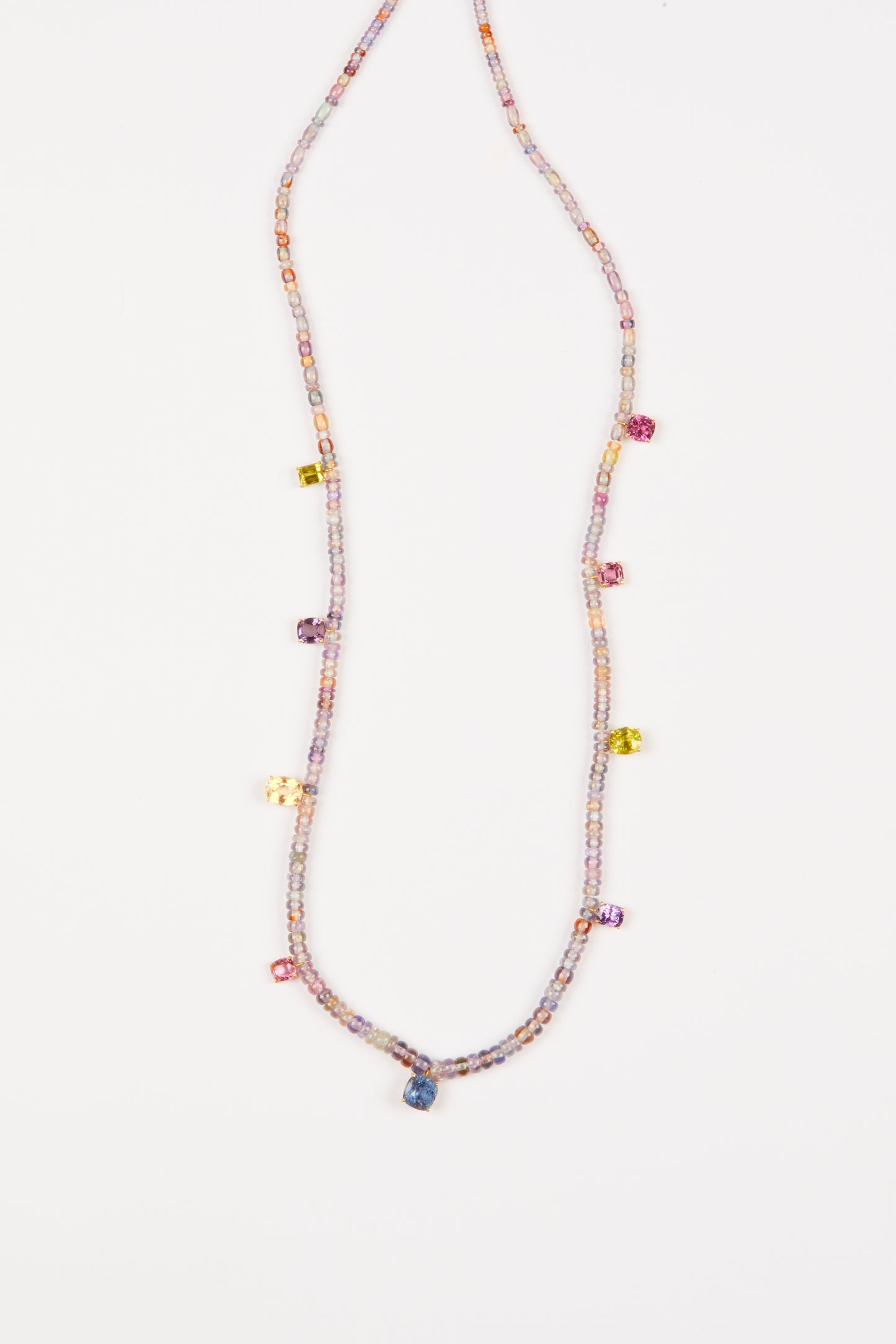 Sapphire Beads with Spinel and Sphene Gems