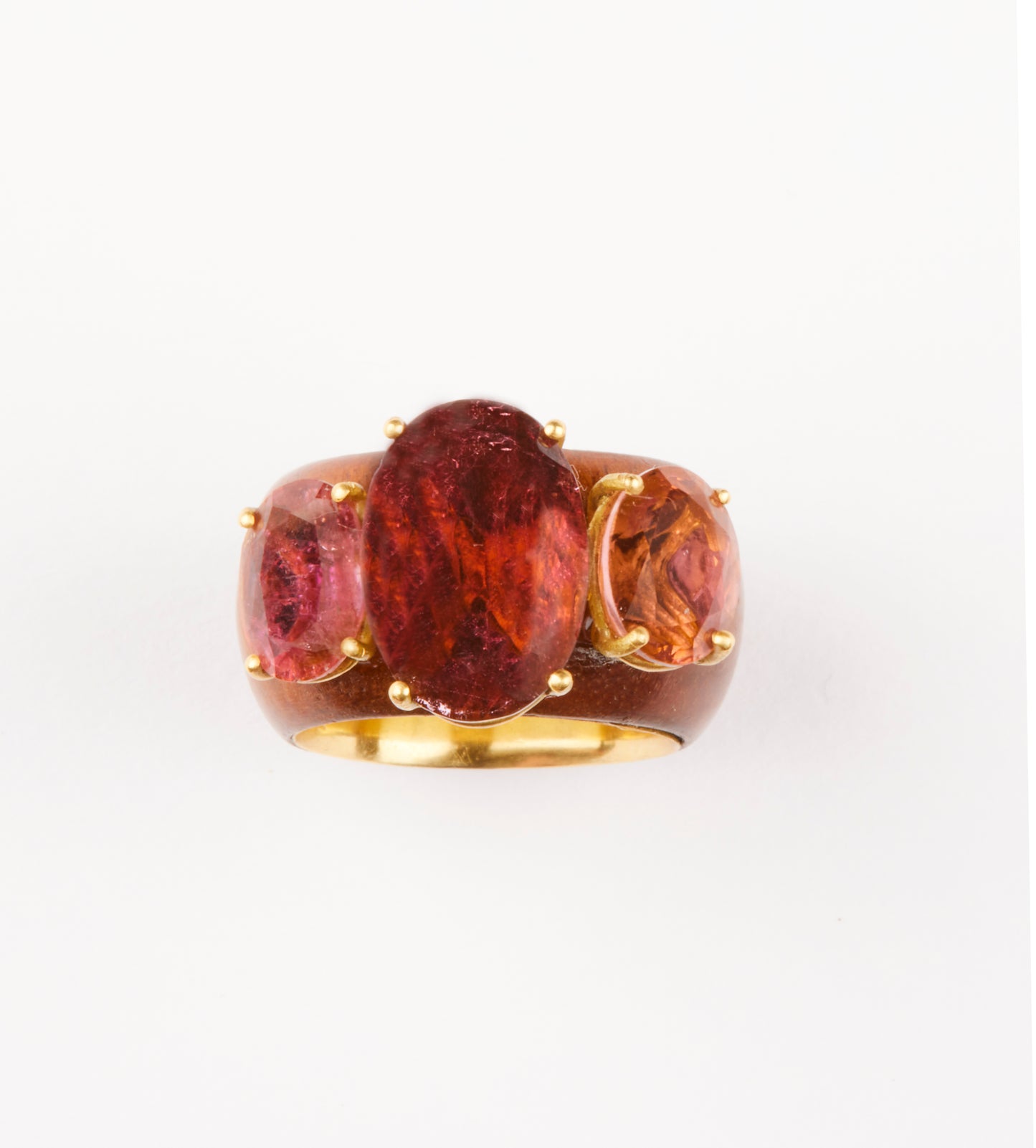 Wood and Tourmaline Ring