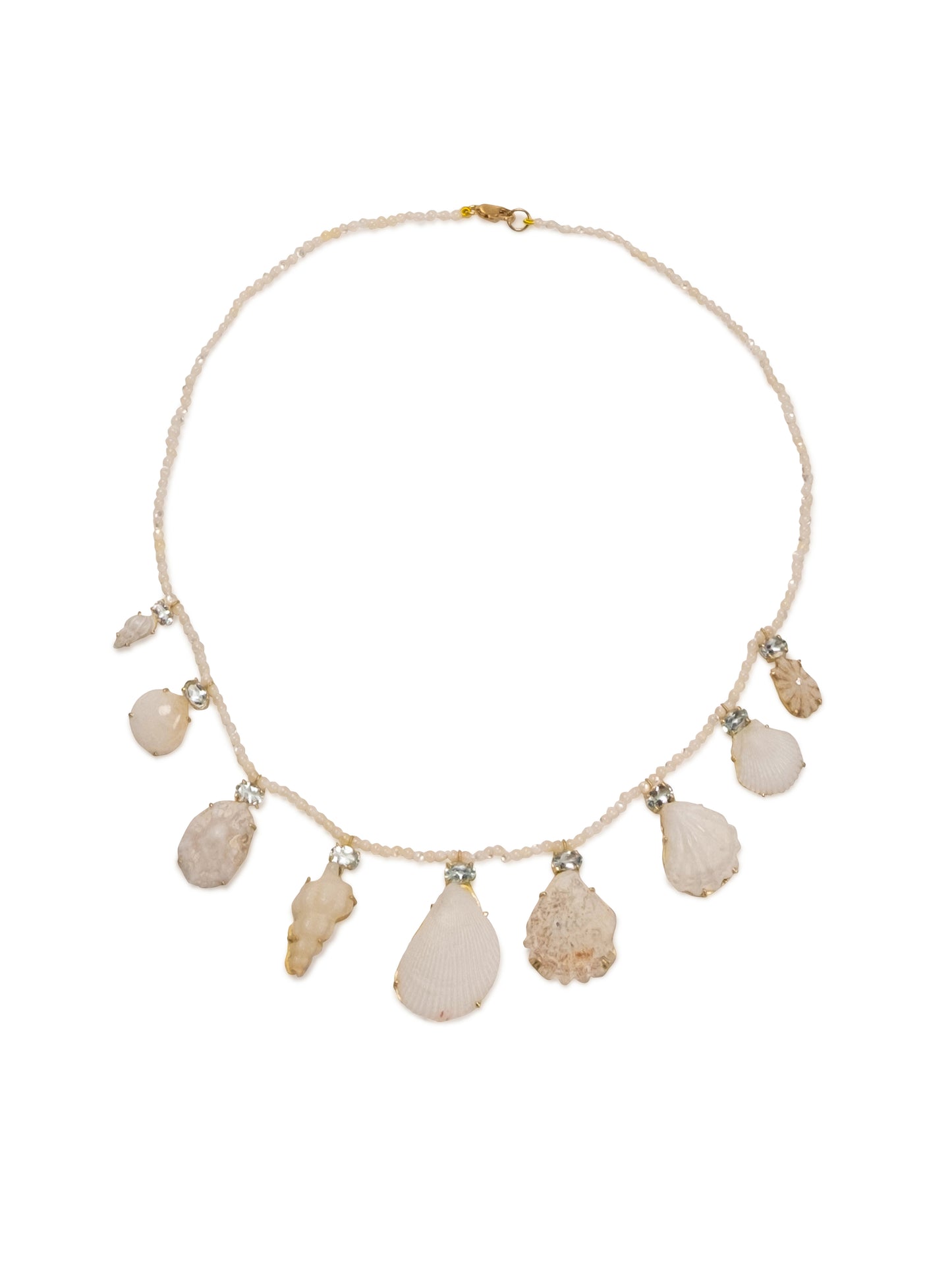 Mother of Pearl Beads with Aquamarine and White Shells