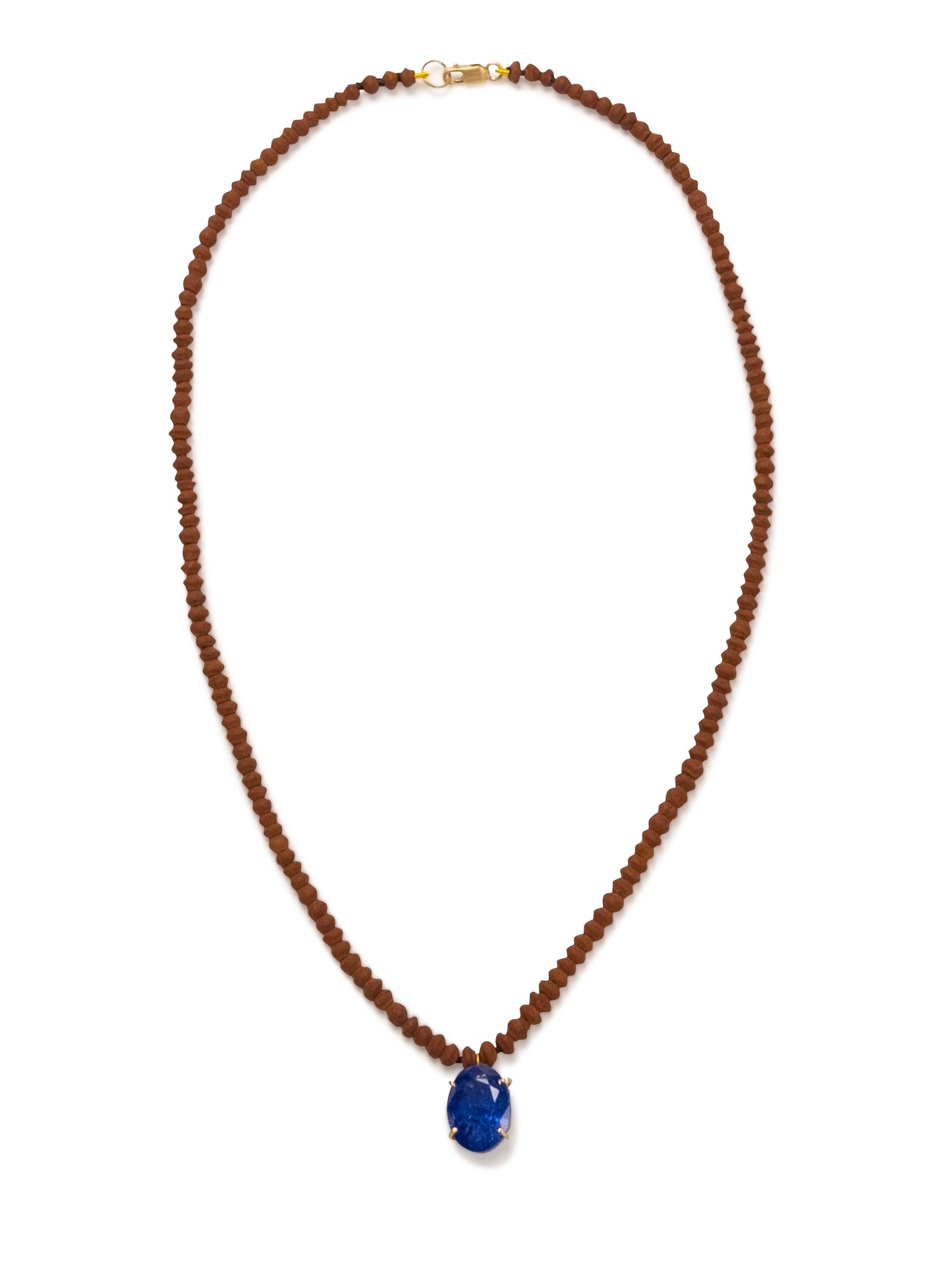 Brown Jade Beads and Tanzanite