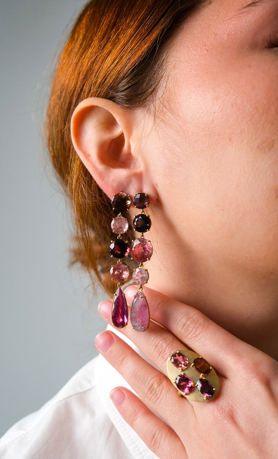 Mismatch Pink Tourmaline Earrings