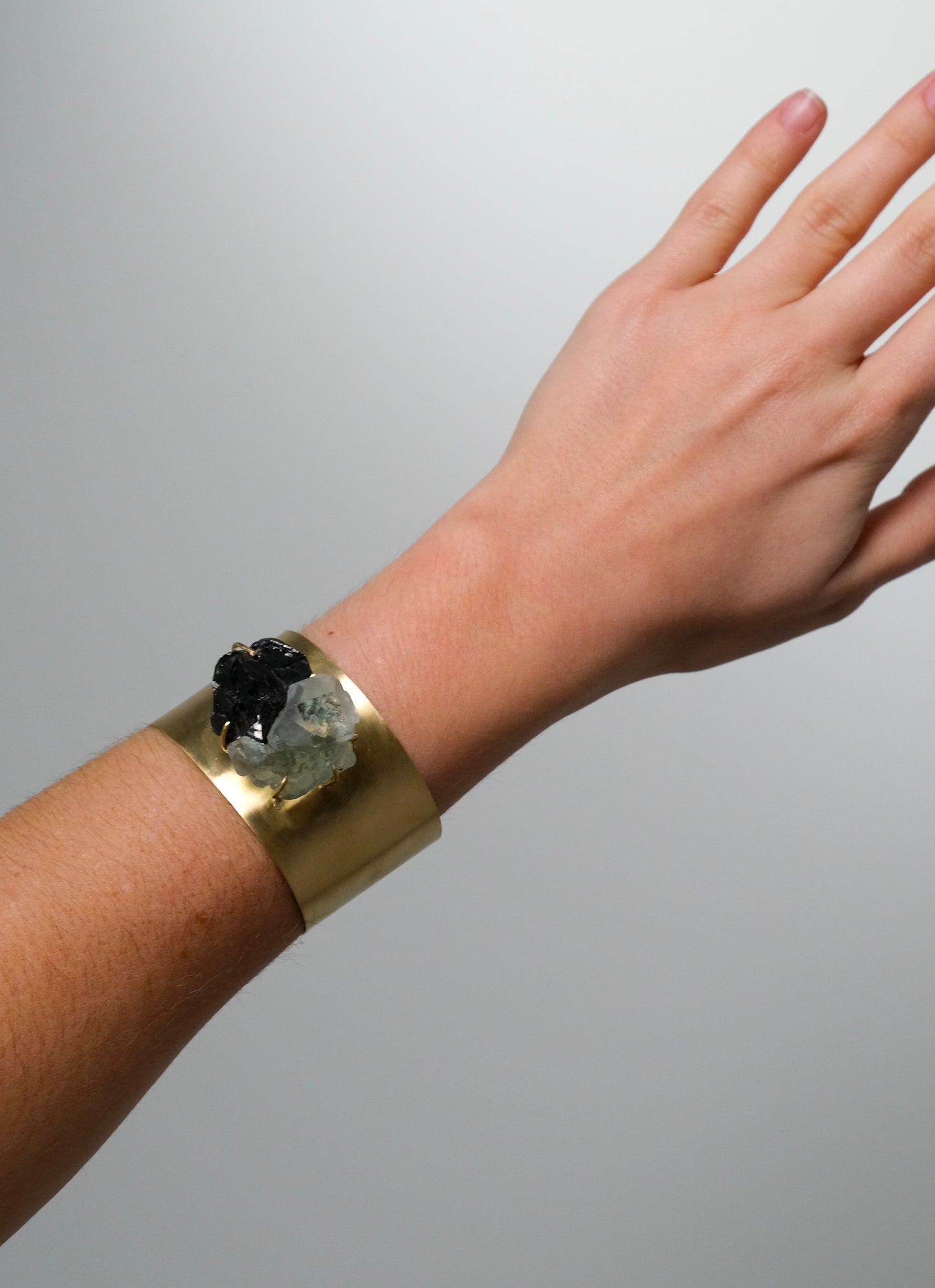 Gold Cuff with Fluorite on Sphalerite