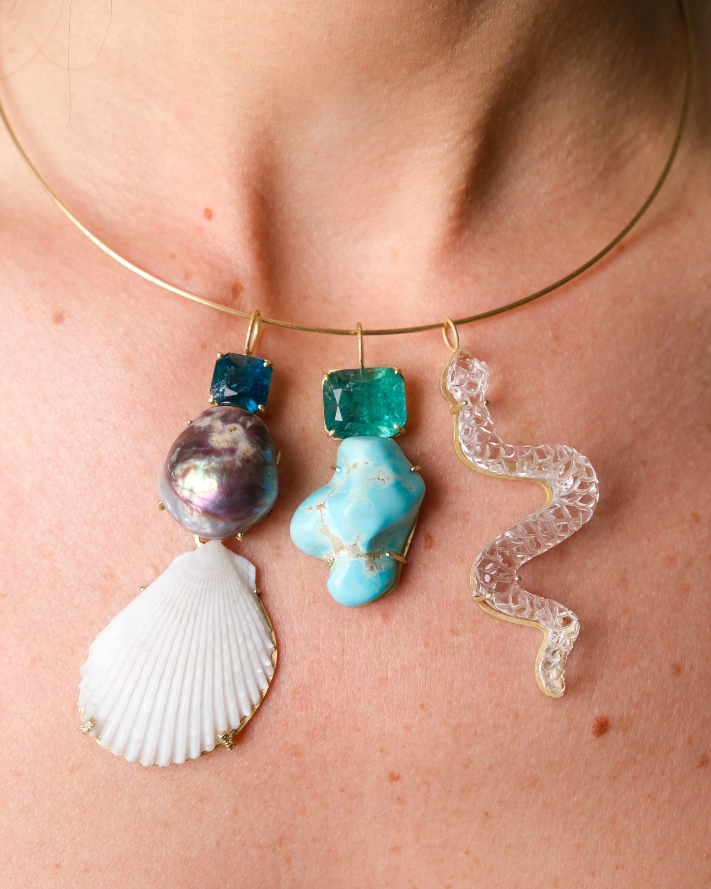 Tourmaline and Turquoise Pendant