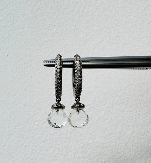 Diamond Hoops with Crystal Tabeez