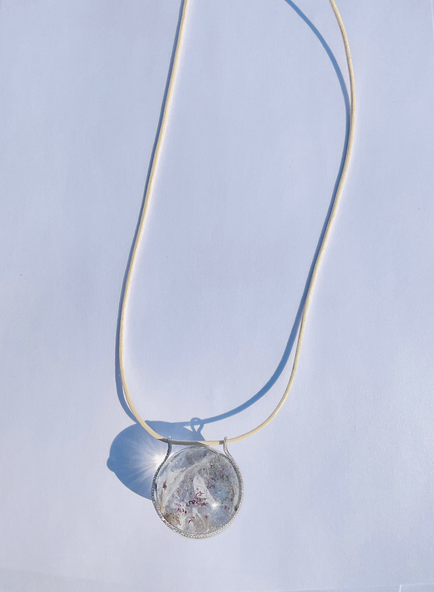 Garden Quartz with Gold Rudilated Quartz and Phantom Quartz Healing Sphere with Diamonds