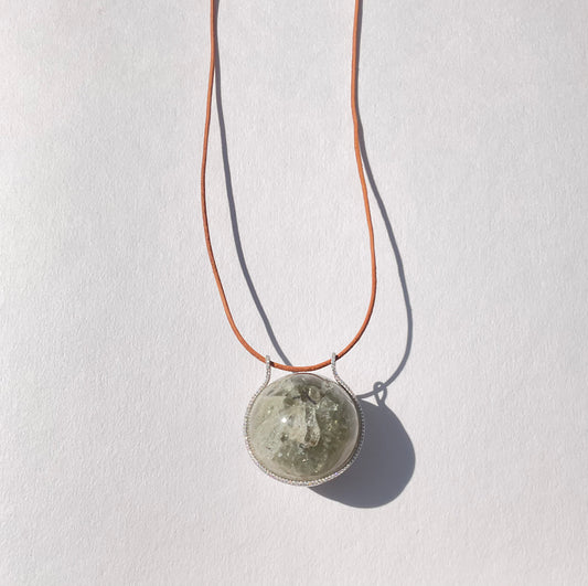 Moonstone Healing Sphere with Diamonds
