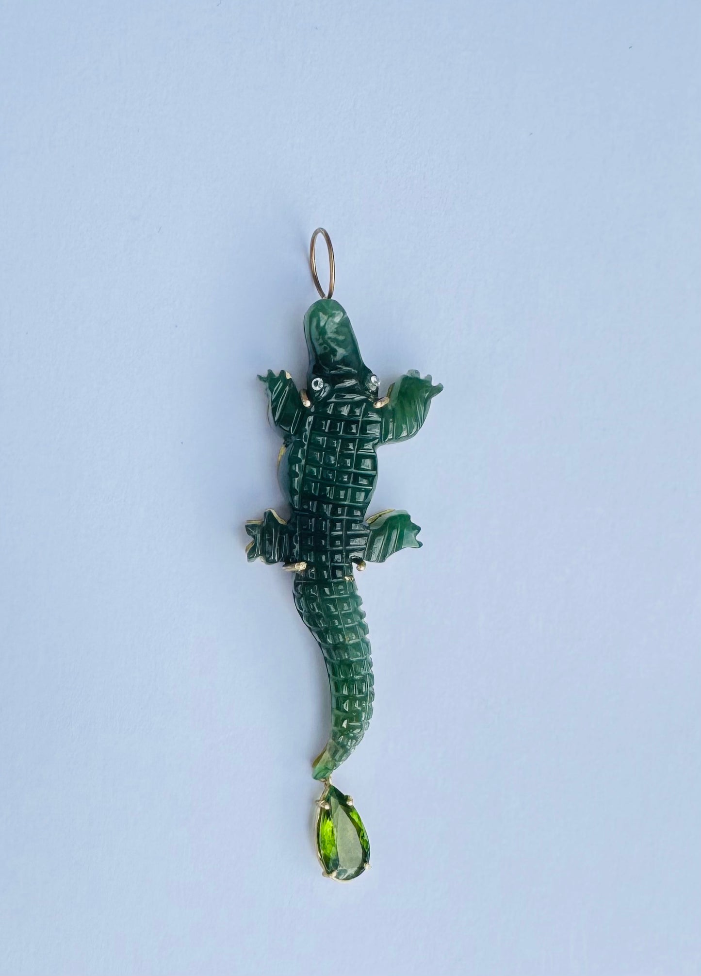 Nephrite Alligator Pendant