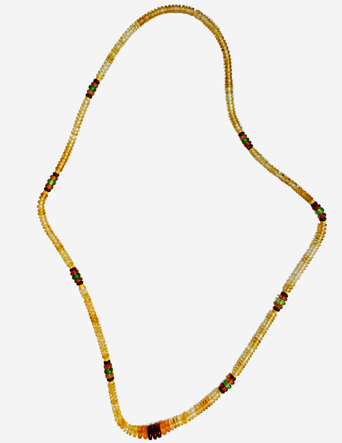 Garnet, Tourmaline, Amethyst and 22k Gold Beads