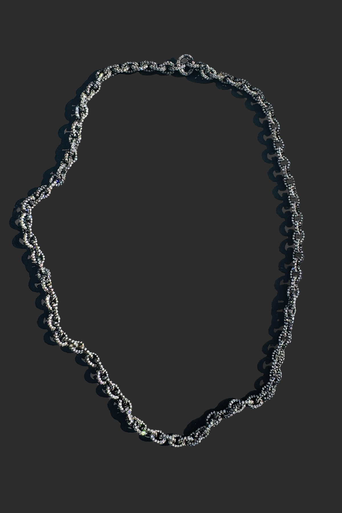 Black Rhodium and Diamond Link Chain