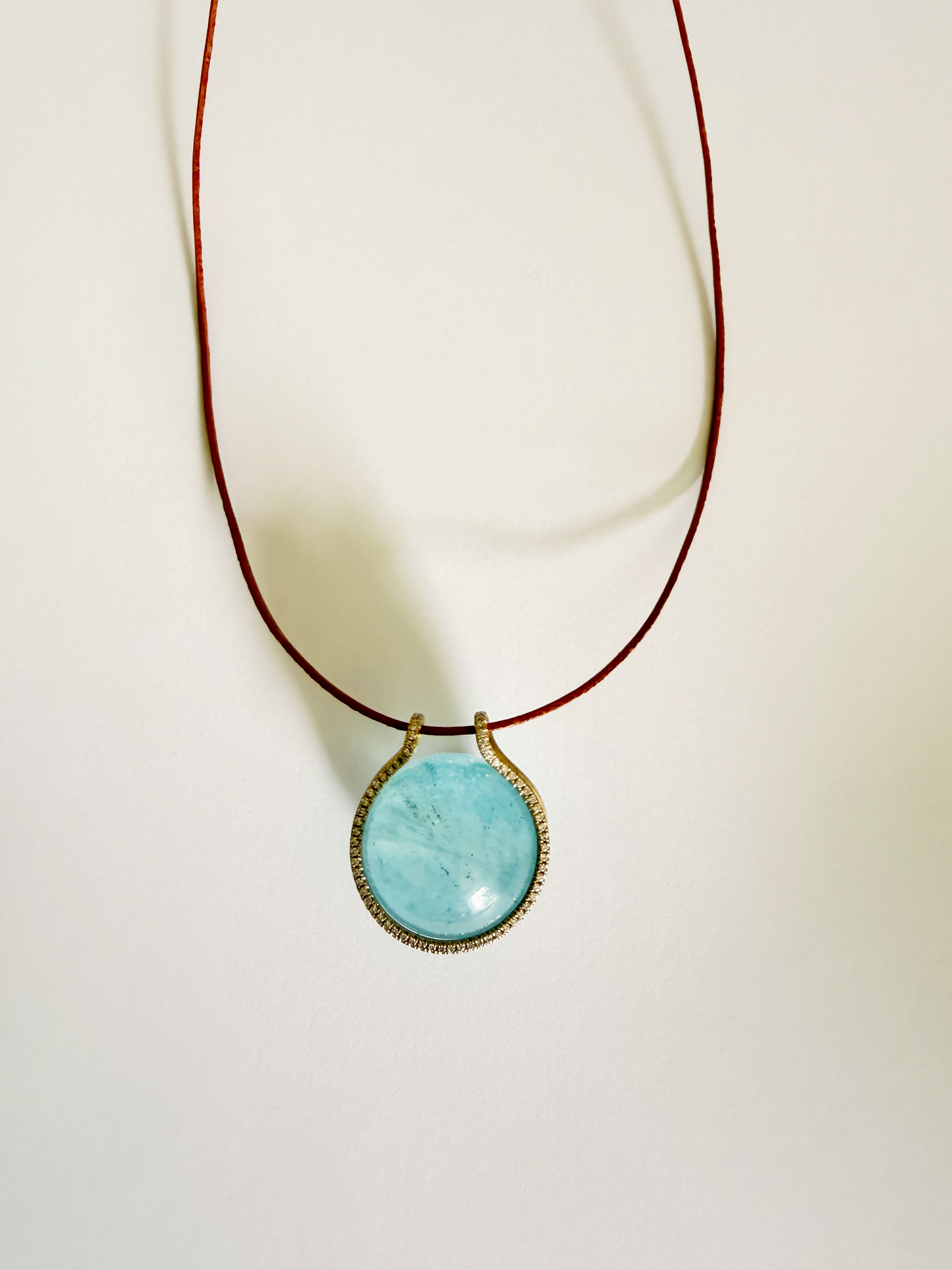 Mini Aquamarine Sphere with Diamonds