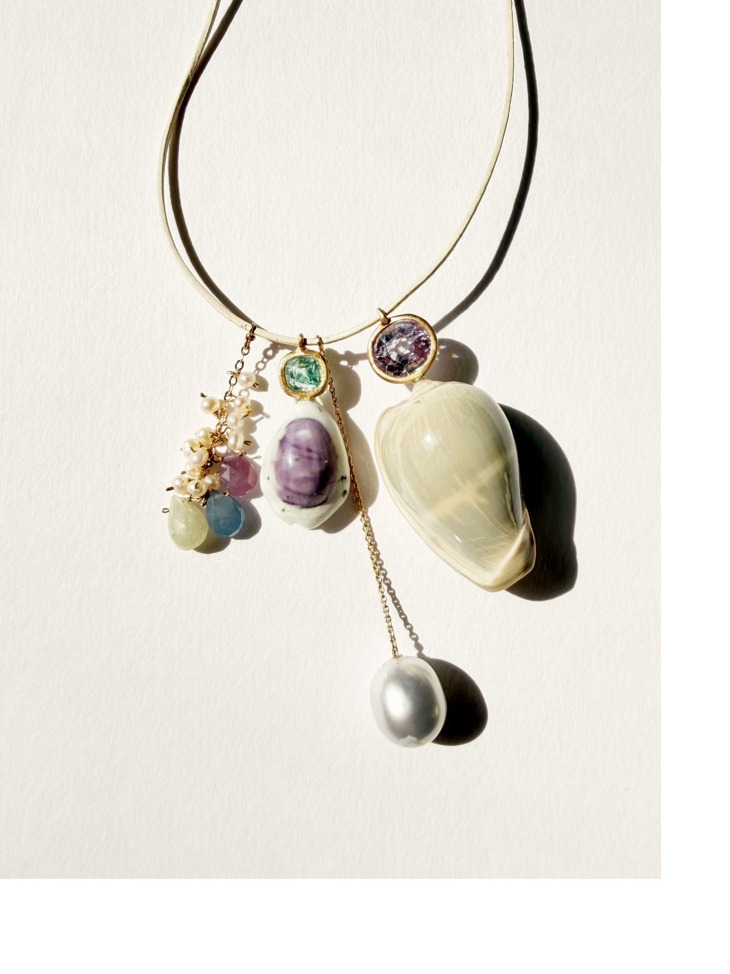 Shell, Gem and Pearl Necklace