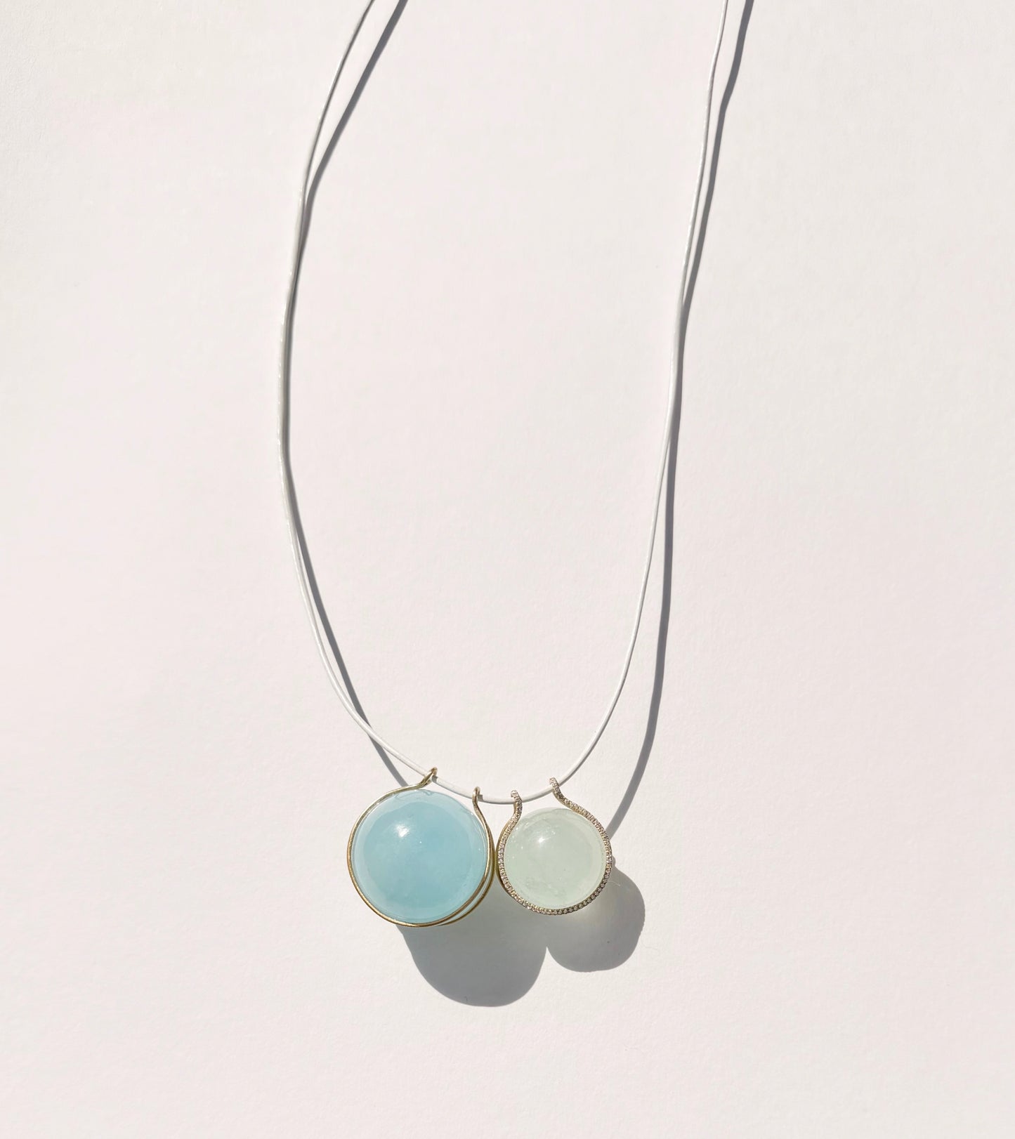 Double Healing Sphere Necklace with Diamonds