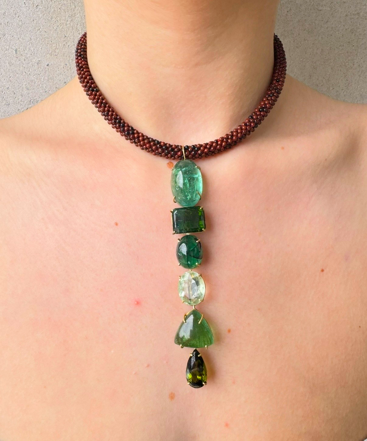 Multi Green Gemstone Pendant