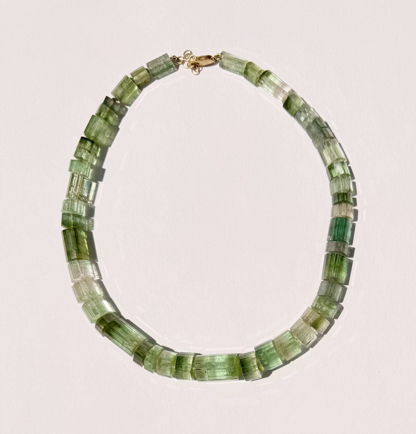 Green Tourmaline Beaded Necklace