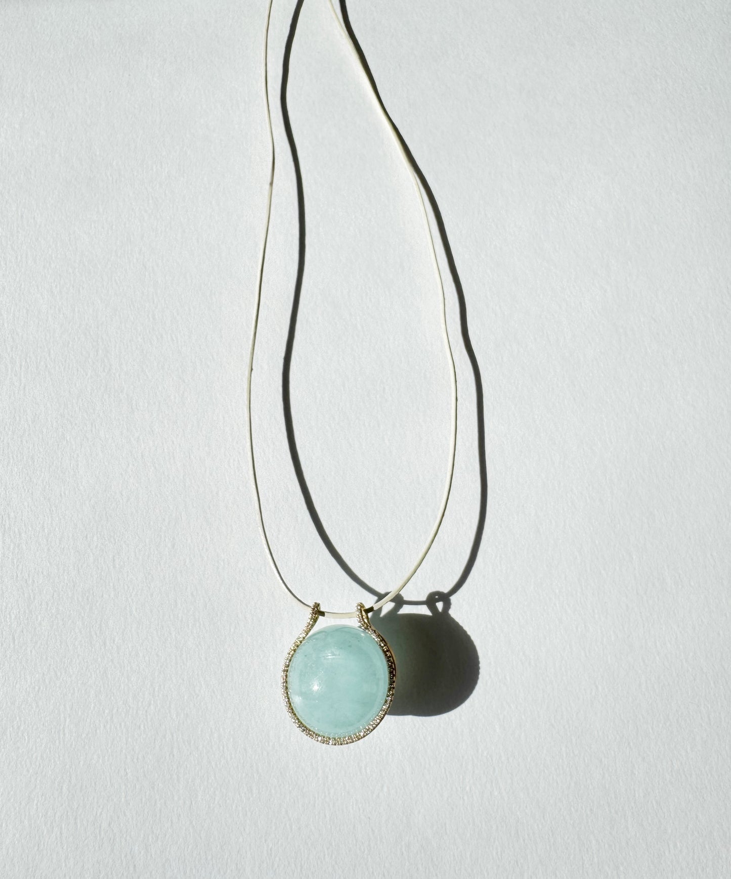Mini Aquamarine Healing Sphere with Diamonds