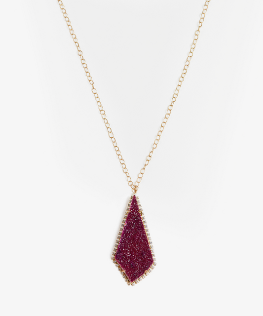 Cobaltocalcite Pendant with Diamonds on Link Chain