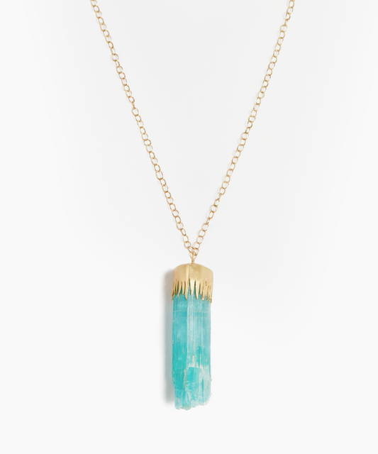Tourmaline Pendant on Link Chain