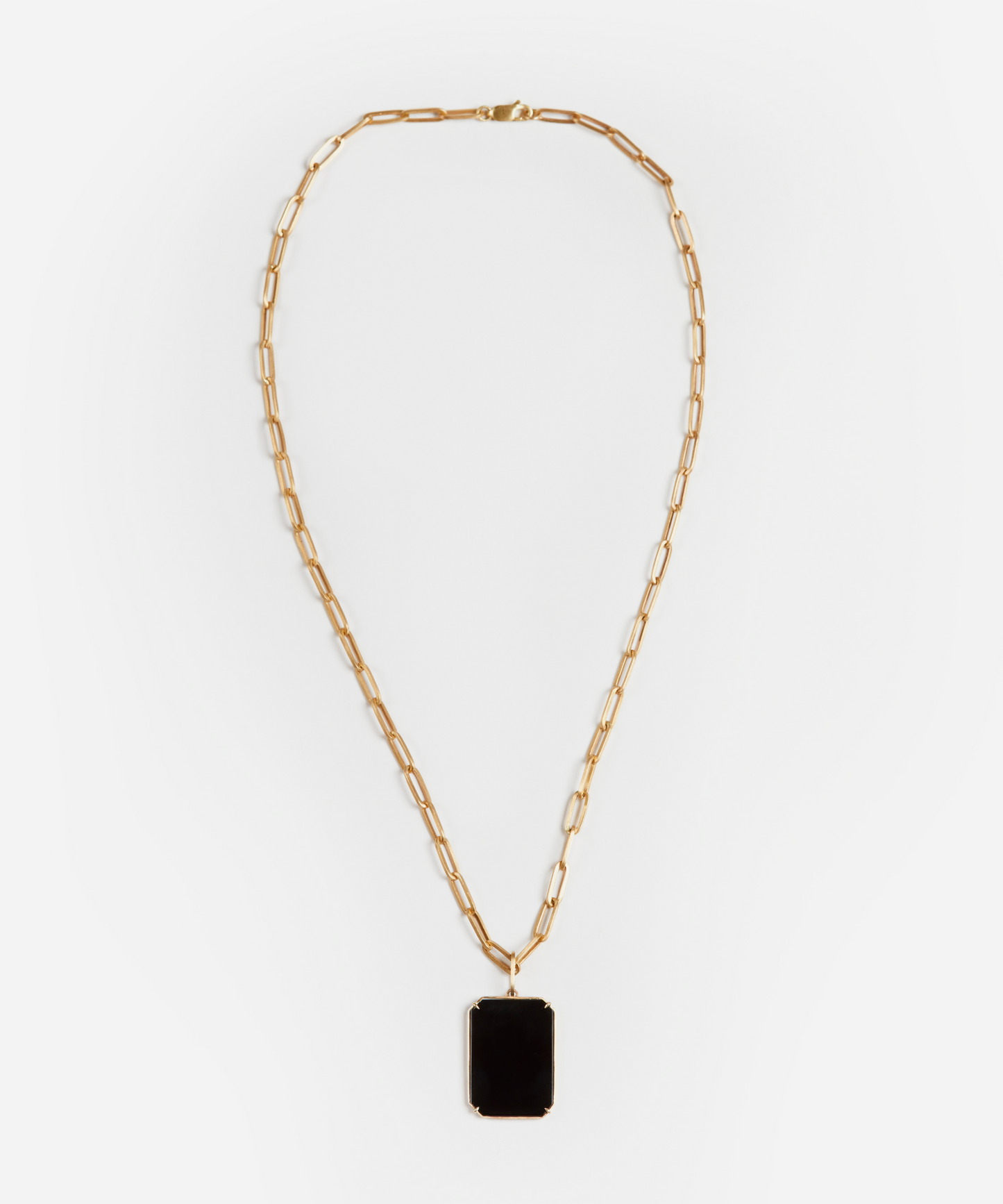 Long Link and Black Onyx Pendant