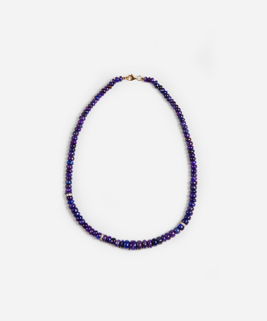 Richterite and Diamond Bead Necklace