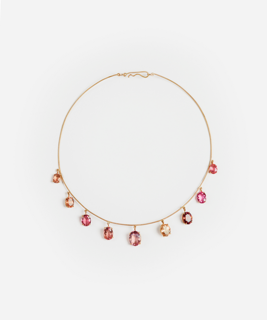 Gold Choker with Pink Tourmalines