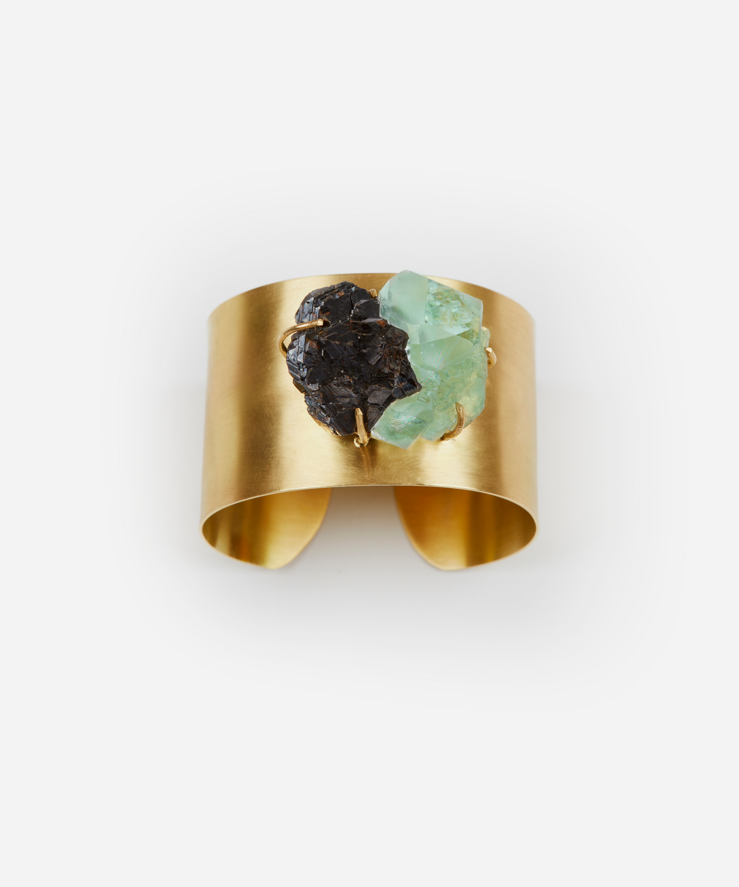 Gold Cuff with Fluorite on Sphalerite