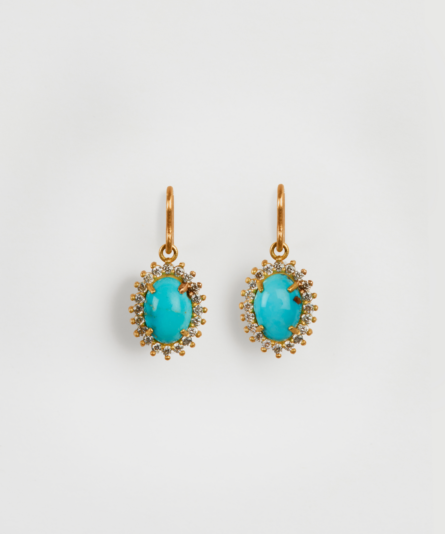 Turquoise and Diamond Earrings