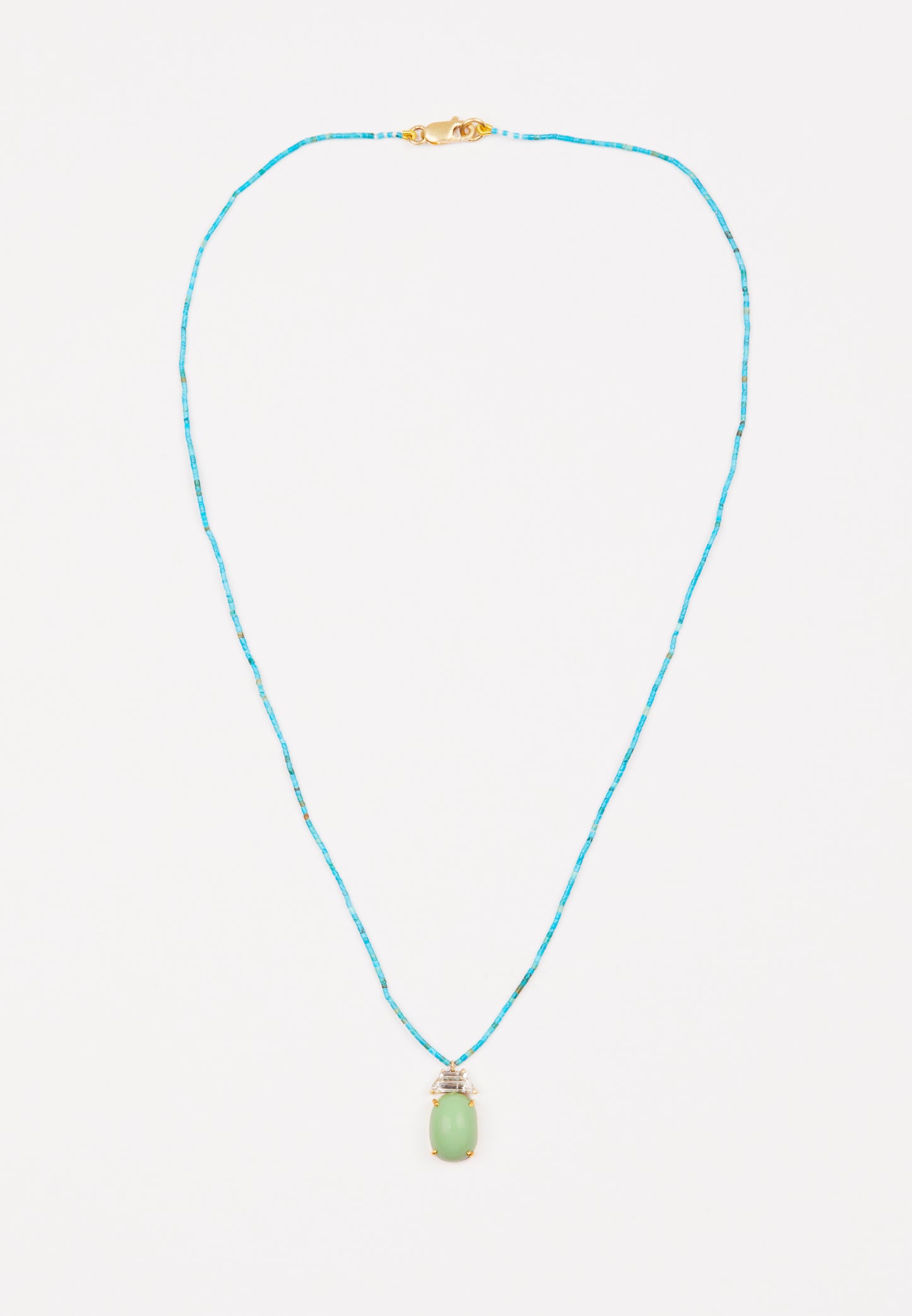 Variscite and Diamond on Turquoise Beads