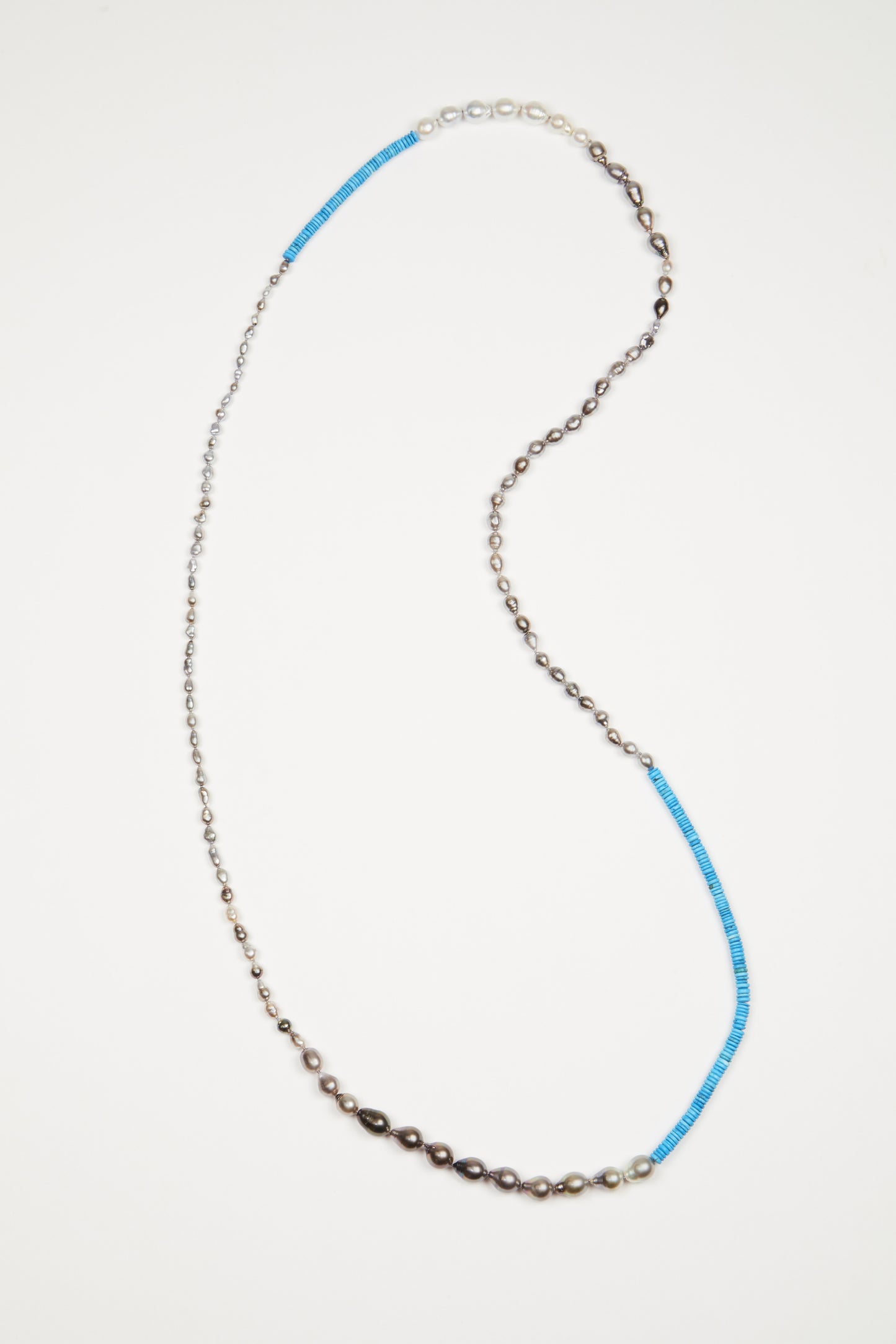 Long Tahitian Pearls with Turquoise