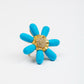 Turquoise Flower with Diamonds