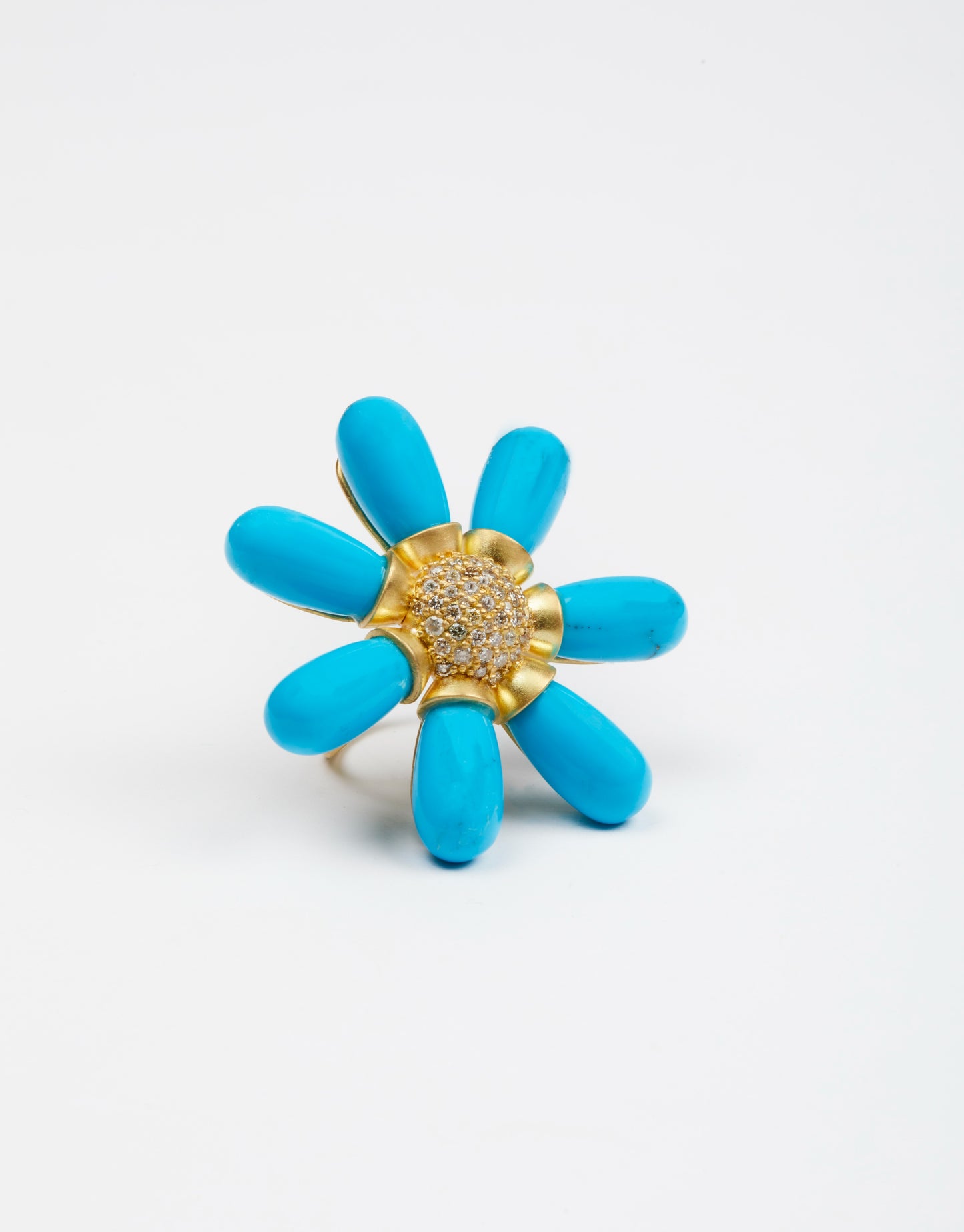 Turquoise Flower with Diamonds