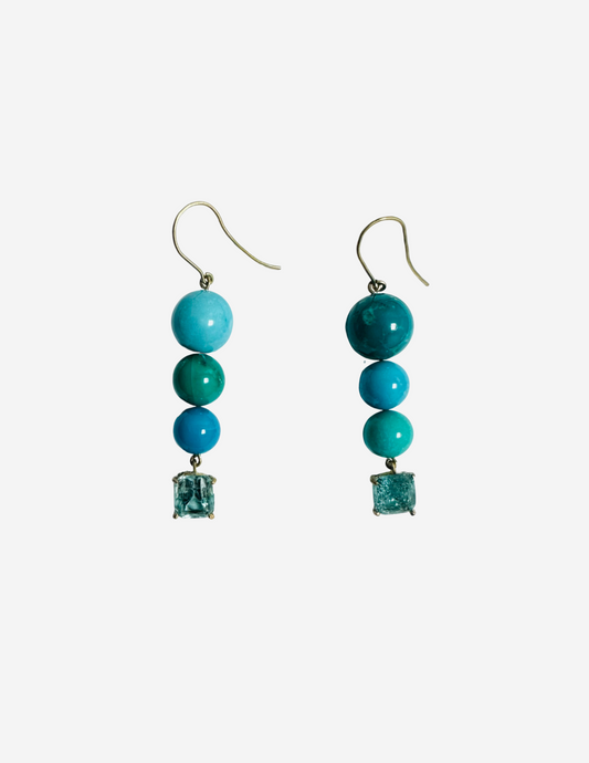 Turquoise and Aquamarine Earrings