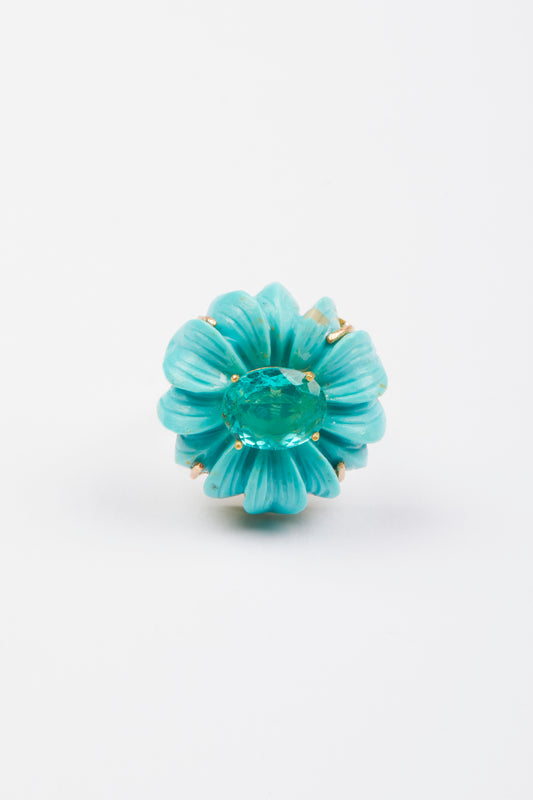 Turquoise and Apatite Ring