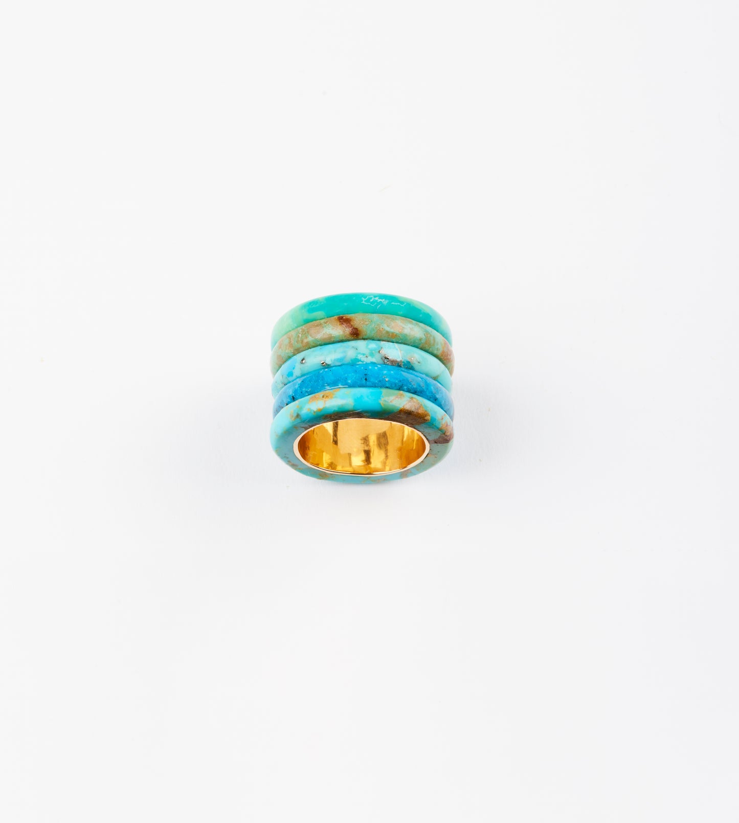 Turquoise Stack Ring with Gold Liner