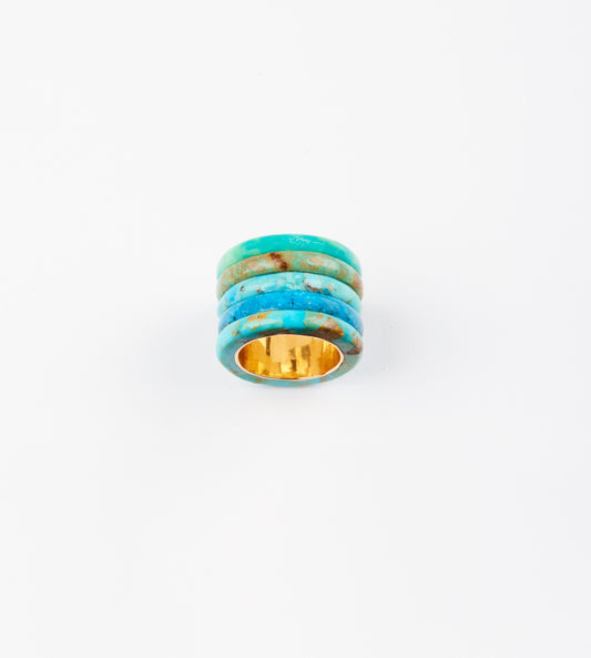 Turquoise Stack Ring with Gold Liner