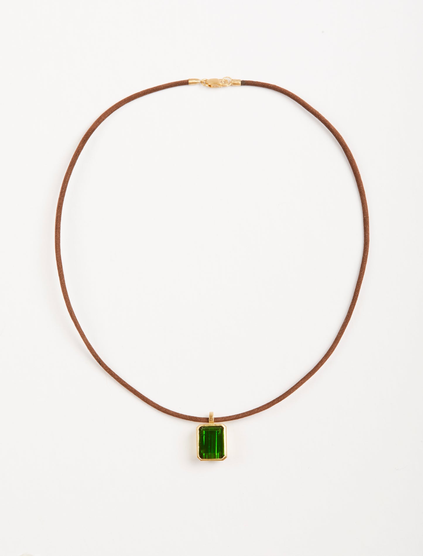 Brown Cord with Green Tourmaline