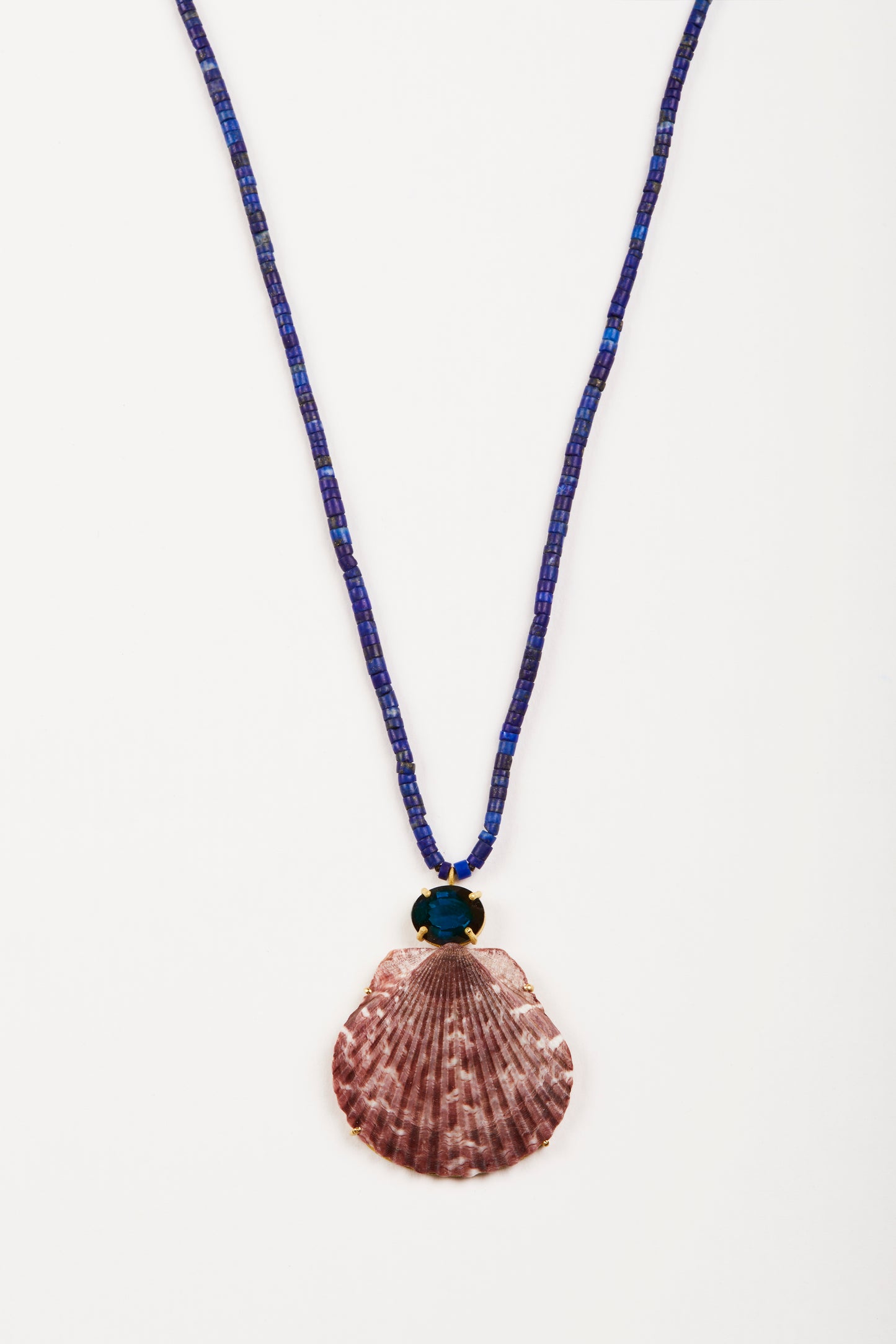 Lapis Beads with Shell and Tourmaline