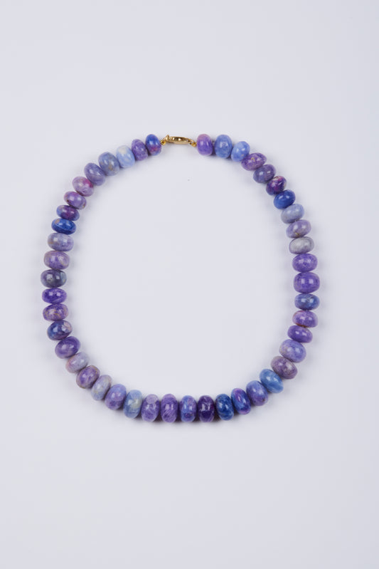 Purple Hackamite Beads with 18k Gold Clasp