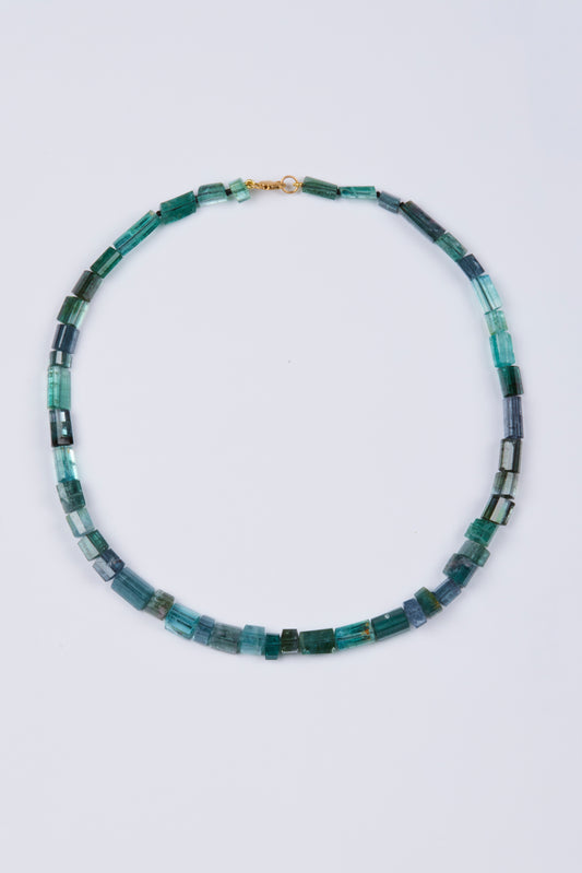 Tourmaline Beads with 18k Gold Clasp