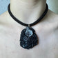 Black Onyx Embroidered Cord with Hematite and Quartz